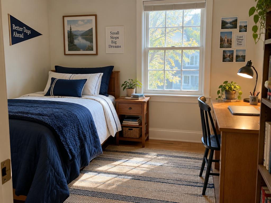 Sample photo: bright bedroom with desk and window